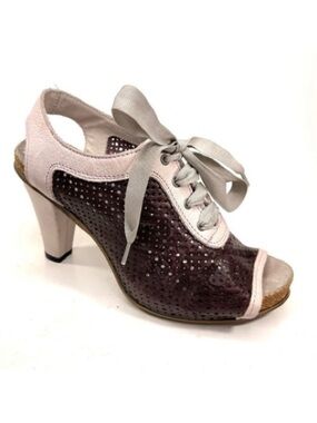 DKODE Purple Leather Peep Toe Heels | 36